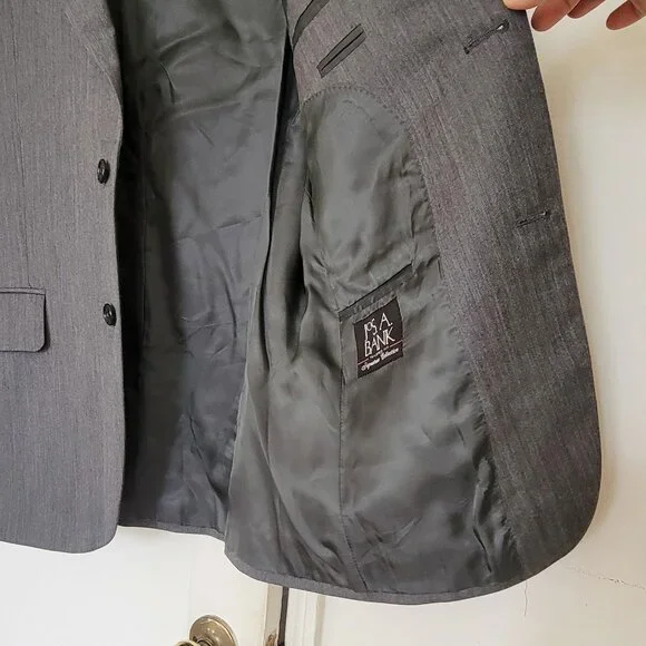 JOS A BANK SIGNATURE🐟 Herringbone Wool Jacket Blazer Suit Top Sport Coat 37~38R
